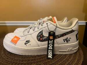 Nike Air Force 1 '07 PRM JDI 'Just Do It' White/Black-Total Orange 6.5Y